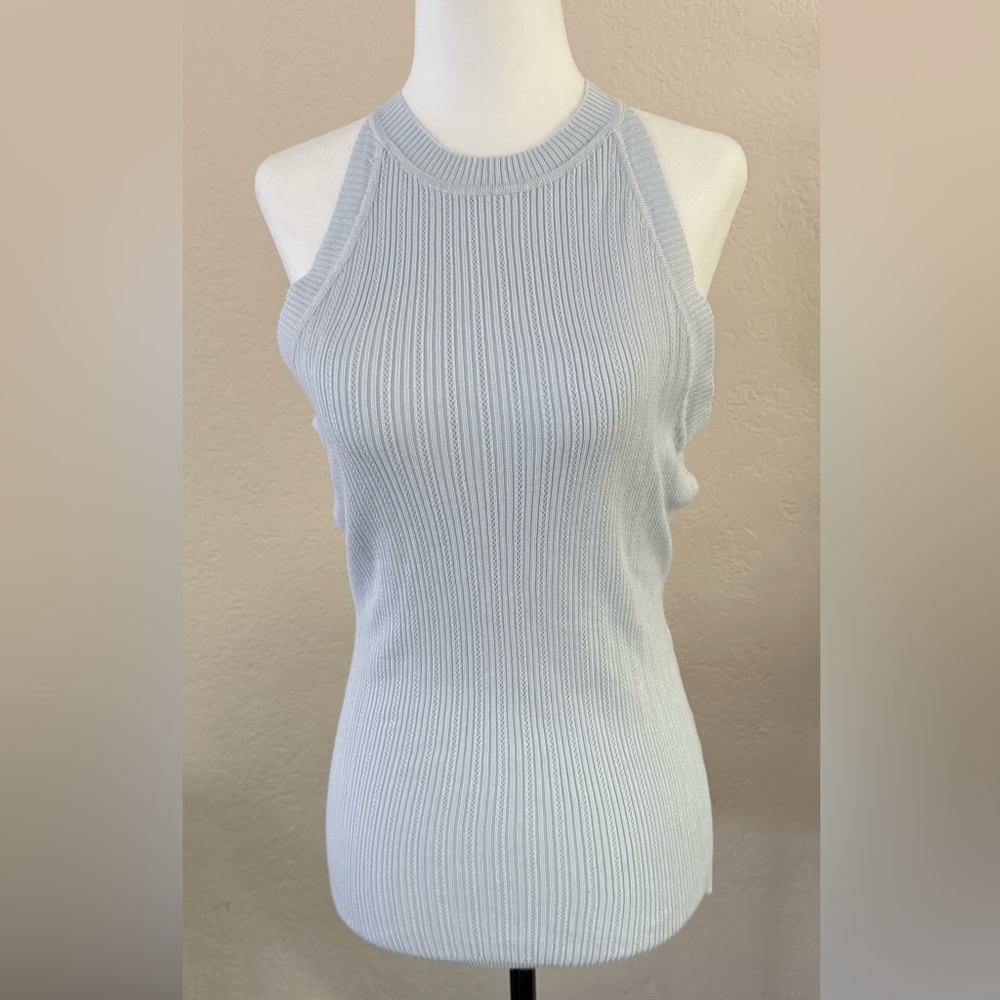 RW&CO. Soft Blue Ribbed Tank Top